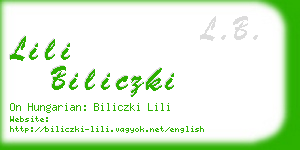 lili biliczki business card